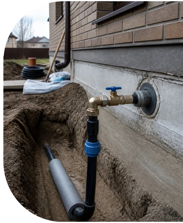 Устройство ввода водопровода в дом в Железногорске от 8688 р. | АПаруса-Жлк